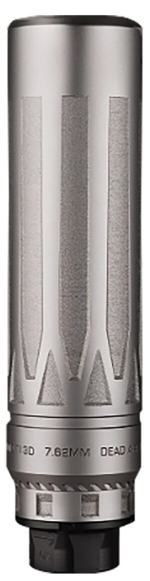 Dead Air Nomad-TI XC 7.62 Silver titanium suppressor with Xeno adapter and DA124 Omni Brake