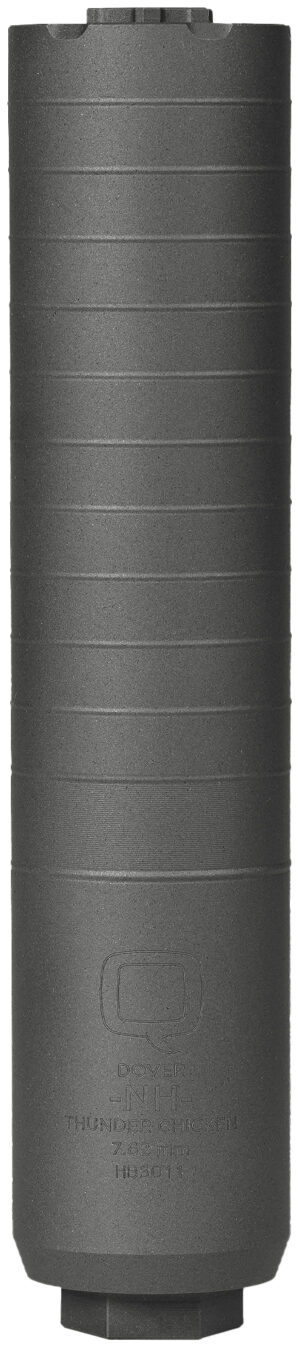 Q Thunder Chicken 7.62 Titanium suppressor rear end, bead-blasted finish, 8.125 in