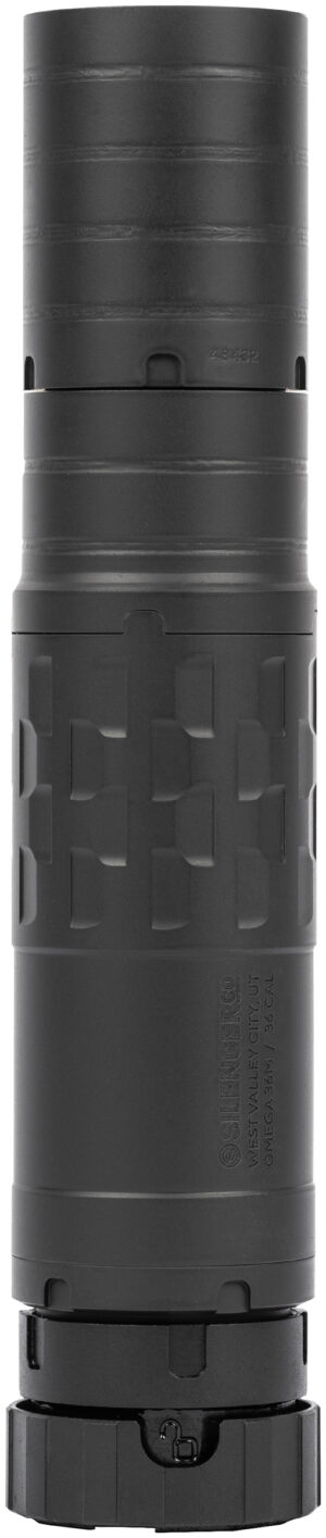 SilencerCo Omega 36M Black Cerakote modular multi-caliber 1.57 inch diameter
