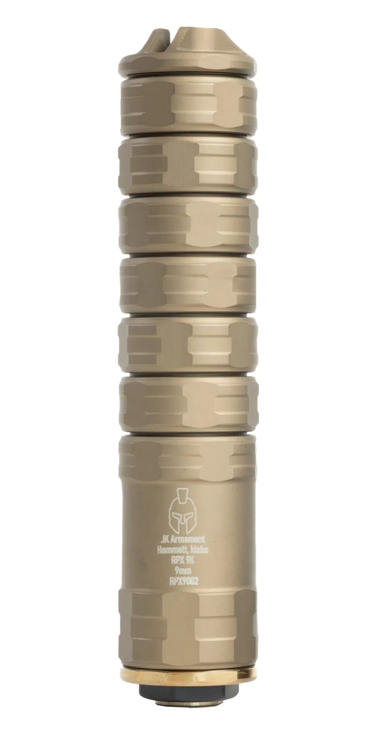 JK Armament RPX 9mm 1.55" FDE Aluminum/Titanium 1/2"x28