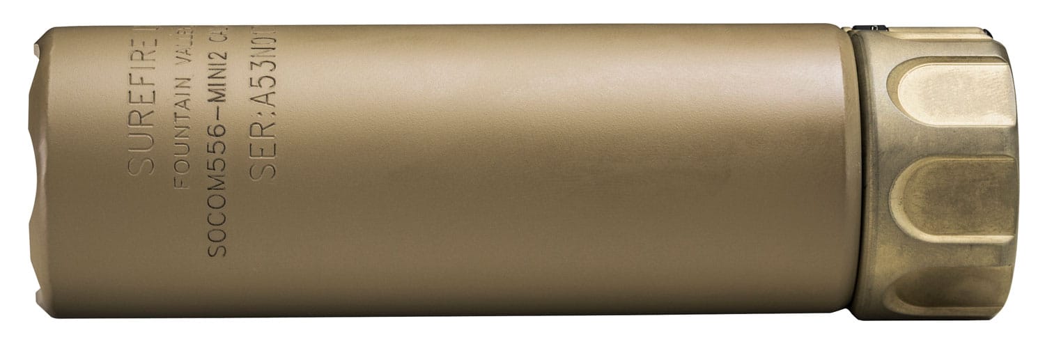 SureFire SOCOM556MINI2DE SOCOM556-MINI2 5.56x45mm NATO 1.50" Diameter Dark Earth Aluminum/Stainless Steel