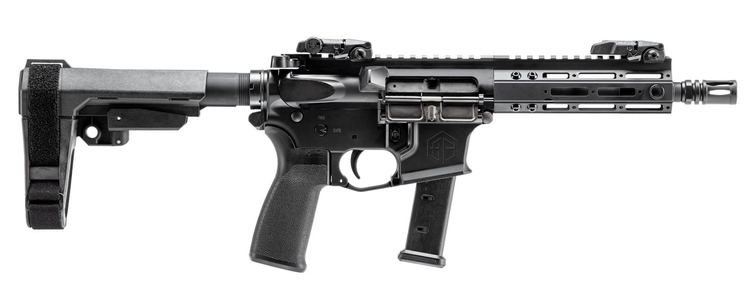 Alpha Foxtrot AA08X1HXX-XABK20 AFMG9 9mm Luger 20+1 7.50" Black QPQ Threaded Barrel, M-LOK Handguard, Black Anodized Aluminum Receiver w/Picatinny Rail, Black Polymer SB Tactical Brace, MFT Grip