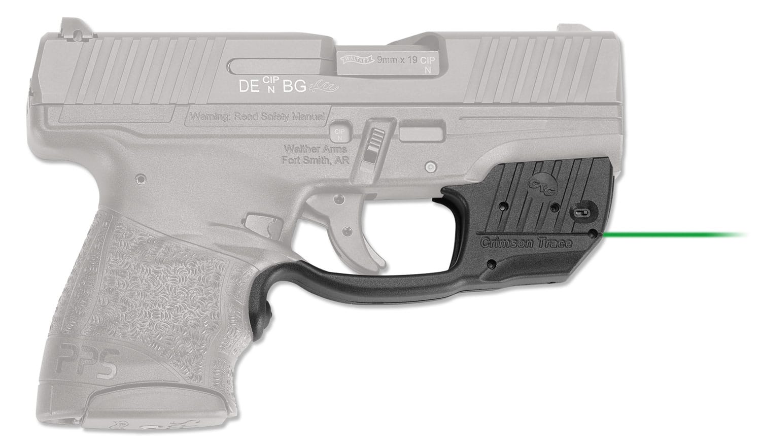 Crimson Trace Laserguard for Walther Pps M2, Green Laser, Black