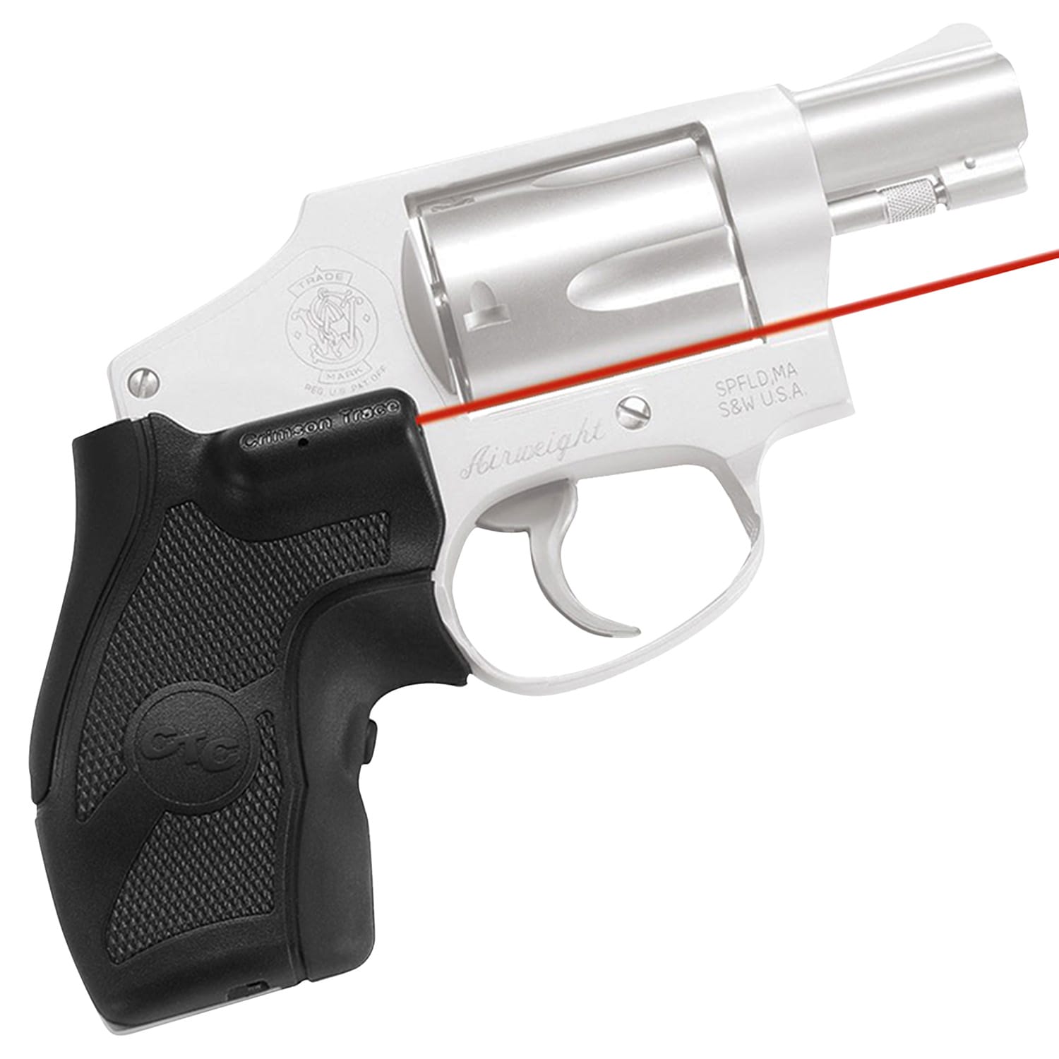 Crimson Trace Lasergrips for Smith & Wesson J Frame Round Butt Red Laser, Black