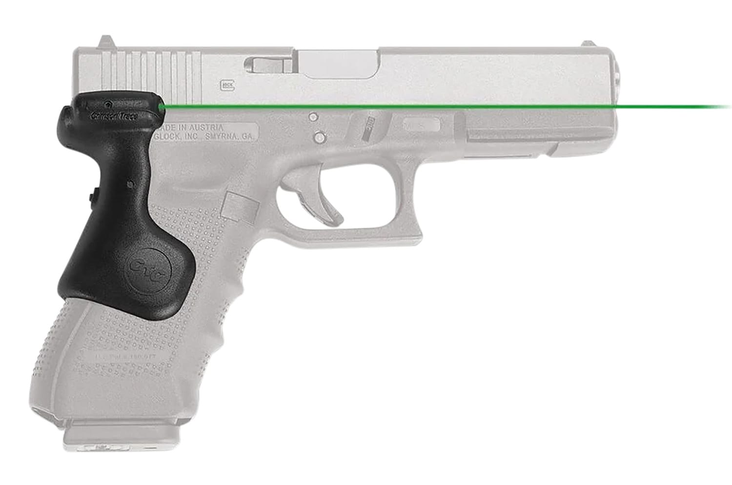 Crimson Trace Lasergrips for Glock Gen3/4/5 Full Size, Green Laser, Black