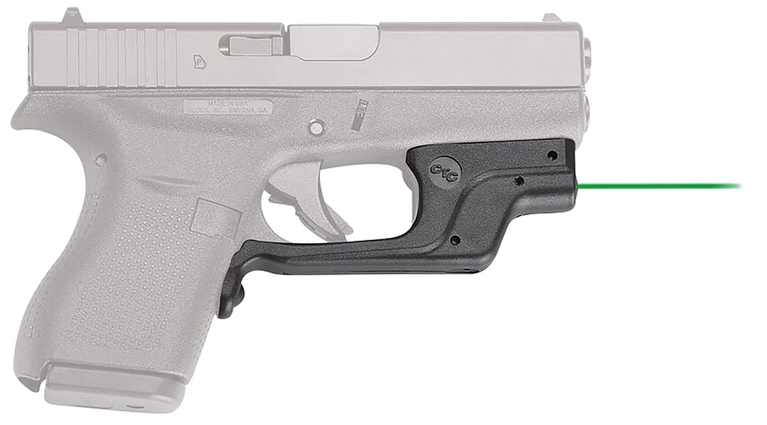 Crimson Trace Long Gun-443 Laserguard for Glock 42/43, Green Laser, Black