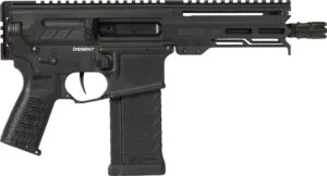 CMMG 54AA847AB Dissent 5.7x28mm 32+1 6.50", Black Cerakote Rec, OEM Grip, Picatinny Buffer Adapter, Zeroed Drop-In Single Stage Trigger