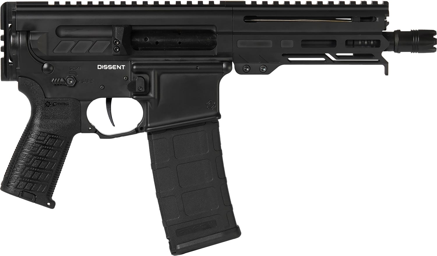 CMMG 30A0E33AB Dissent 300 Blackout 30+1 6.50", Black Cerakote Rec, OEM Grip, Picatinny Buffer Adapter, Zeroed Drop-In Single Stage Trigger