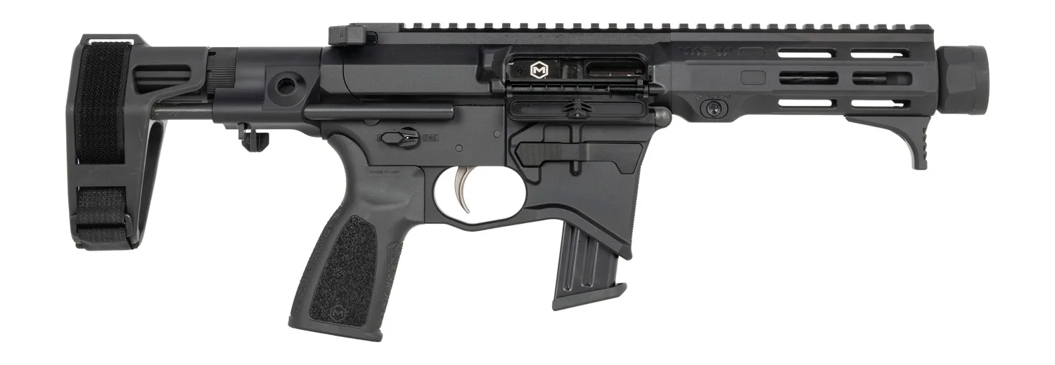 Maxim Defense  MD9 905 CQB 9mm Luger 5.50" Black Nitride Threaded Barrel, Black Anodized Aluminum Receiver w/Picatinny Rail, M-Rax/M-Slot Handguard, Black Polymer Maxim CQB Brace, Black Polymer Grip