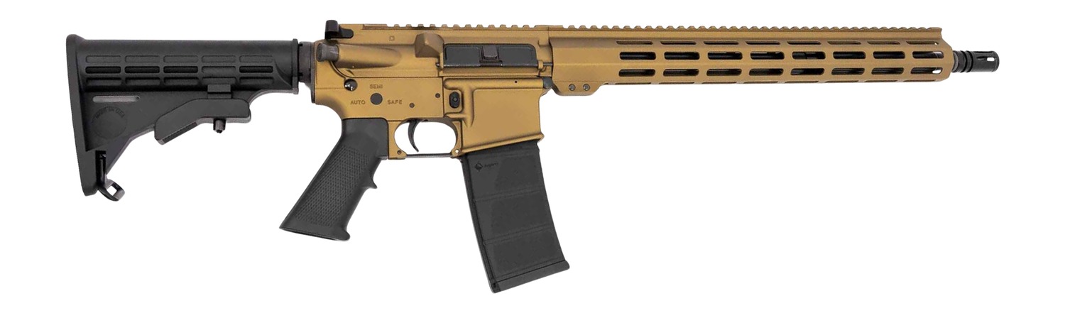 Andro Corp Industries 55616BBBB ACI-15 Bravo 5.56 NATO 30+1 16" Black Nitride Threaded Barrel, Burnt Bronze Aluminum Receiver w/Picatinny Rail, M-LOK Handguard, M4 Black Polymer Stock, Black Polymer G